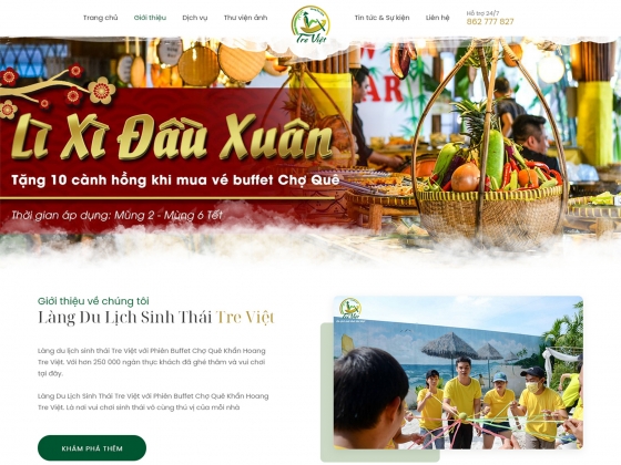 Thiết kế web làng du lịch sinh thái Tre Việt