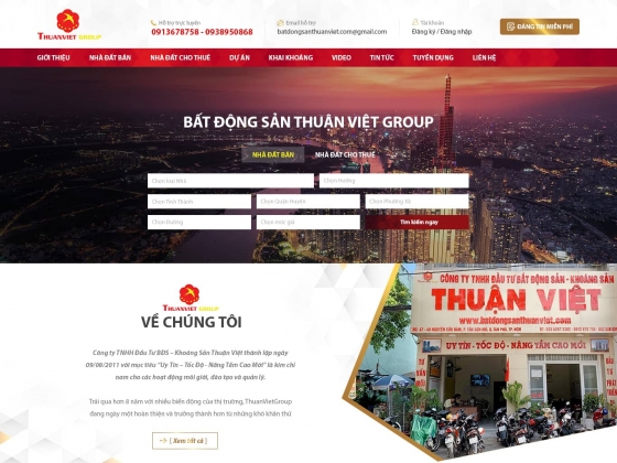 Thiết kế website Bất động sản Thuận Việt Group