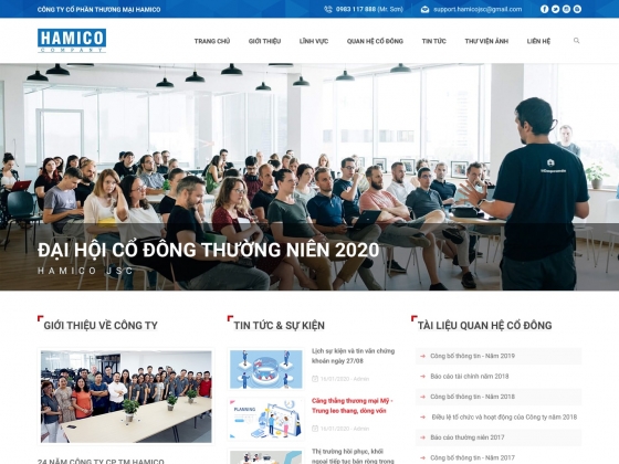 Thiết kế website Công ty Hamico JSC
