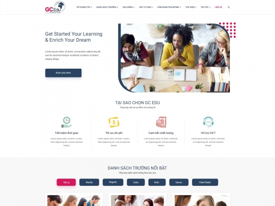 Thiết kế website giáo dục Công Ty TNHH GC Education Group Việt Nam