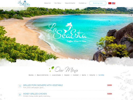 Thiết website Nhà hàng - Cafe La SeaEsta